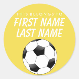 Personnalisé Cela Appartient À Sticker - Soccer