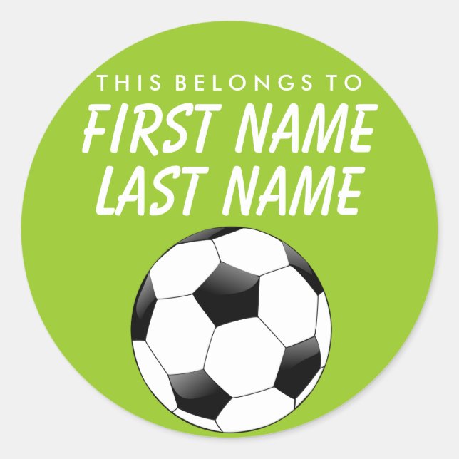 Personnalisé Cela Appartient À Sticker - Soccer (Devant)