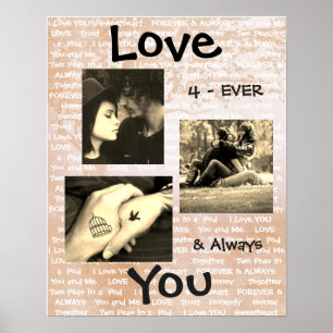 Personnalisé cette affiche photo de couple "Love Y