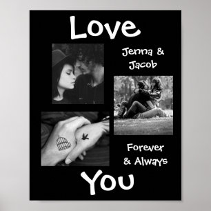 Personnalisé cette affiche photo de couple "Love Y