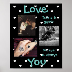 Personnalisé cette affiche photo de couple "Love Y