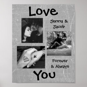 Personnalisé cette affiche photo de couple "Love Y