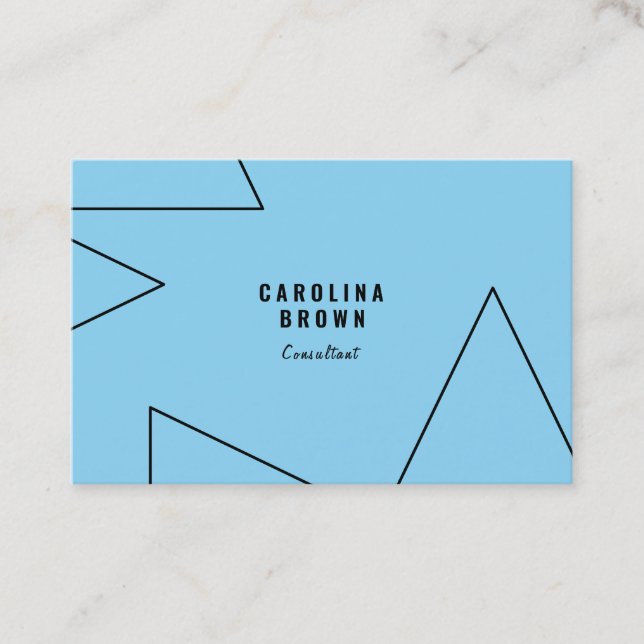 Personnalisé Chic Carte de visite bleu géométrique (Devant)
