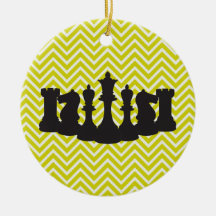 Personnalisé Chic Chevron Chess Ornement de Noël