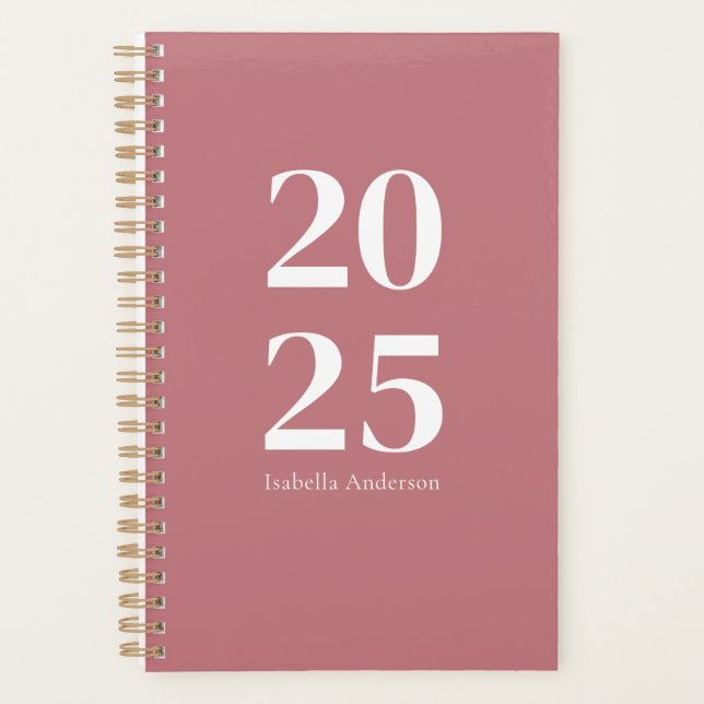 Personnalisé Chic moderne Dusty Rose mensuel/hebdo (Devant)
