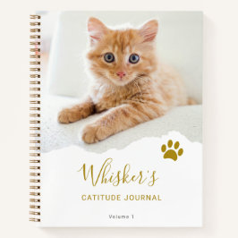 Personnalisé Chic Torn Photo Cat Gratitude Journal