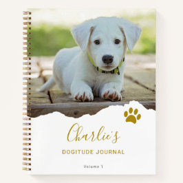 Personnalisé Chic Torn Photo Dog Gratitude Journal