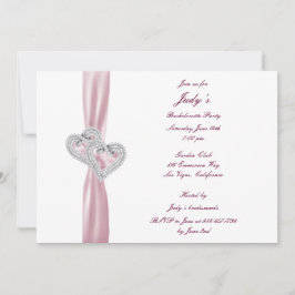 Personnalisé Coeurs Rose Bachelorette Invitation