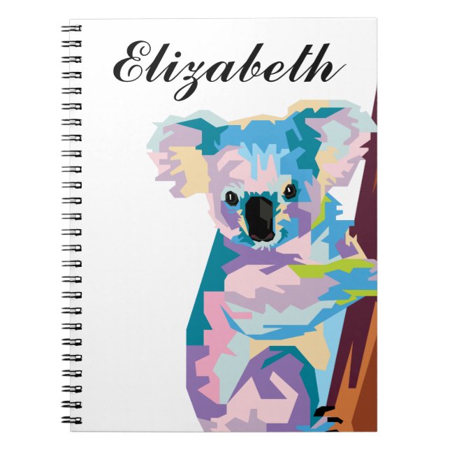 Personnalisé Coloré Pop Art Carnet Koala (Devant)