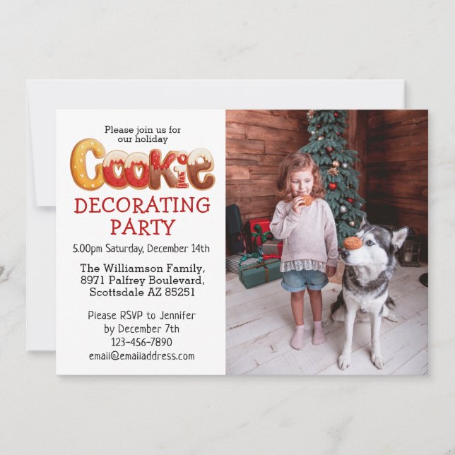Personnalisé Cookie Décoration Fête Invitation (Devant)