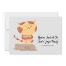 Personnalisé Cute Yoga Thème Chat Invitation
