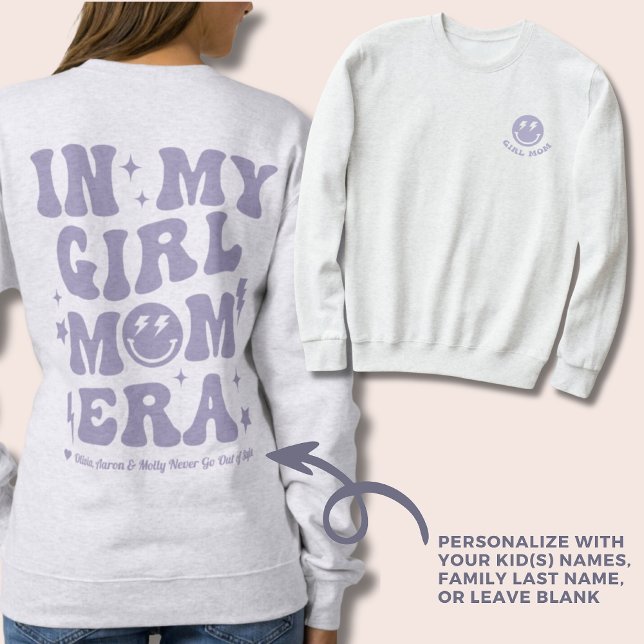 Personnalisé Dans Mon Fille Maman Era Sweatshirt P (Personalized In My Girl Mom Era Sweatshirt Purple Crewneck for Mom)