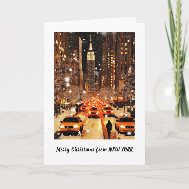 Personnalisé de NYC Manhattan carte de Noël (Devant)