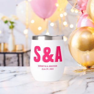 Personnalisé Double Ombre Monogramme mariage Faveu