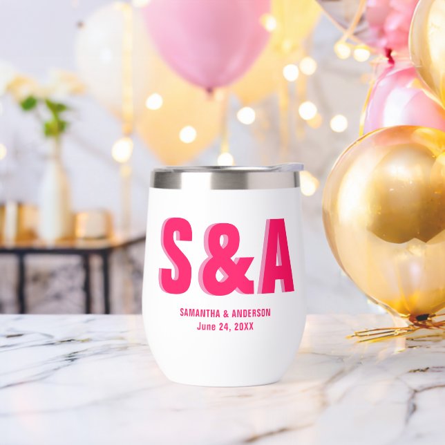 Personnalisé Double Ombre Monogramme mariage Faveu (Enterrement de vie de garçon)