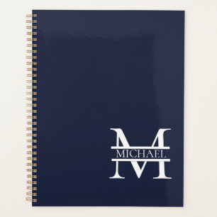 Personnalisé Elegant Navy Blue Monogramme et nom