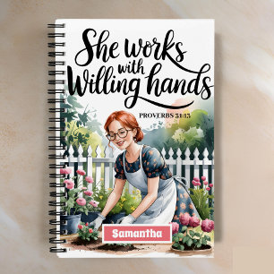 Personnalisé Elle travaille avec le journal des ma