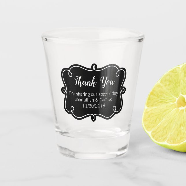 Personnalisé épousant le verre à liqueur de faveur (Devant)