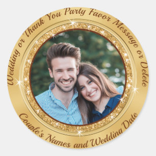 Personnalisé et PHOTO, Stickers Mariage d'or,