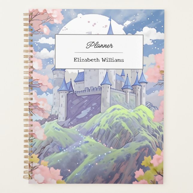 Personnalisé Fairytale Castle Pastel Aquarelle (Devant)