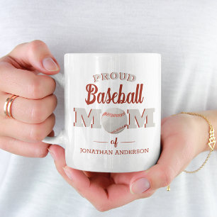 Personnalisé Fier Baseball Maman Coffee Mug