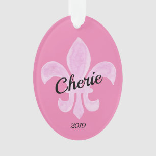 Personnalisé Fleur de Lis Pink