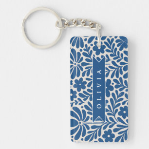 Personnalisé Floral Folklorique Bleu Nordique Sur 