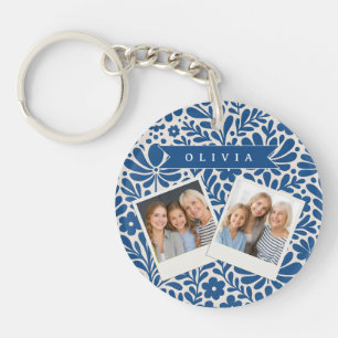Personnalisé Floral Folklorique Bleu Nordique Sur 