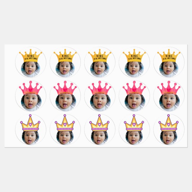 PERSONNALISÉ foto cupcake toppers stickers fête (Feuille)