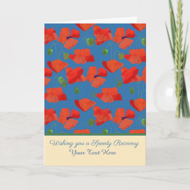 Personnalisé Front Red Field Poppies obtenir carte (Devant)