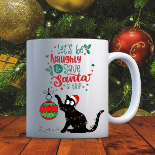 Personnalisé Funny Cat Mischief Christmas Mug