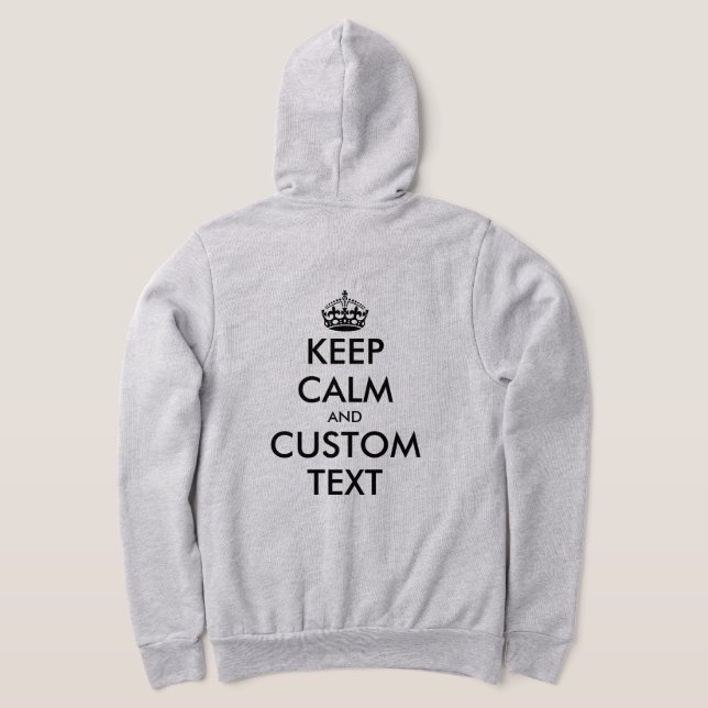 Personnalisé garder calme drôle zippé sweat - shir (Couchage Retour)