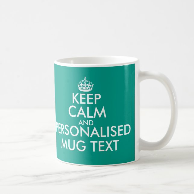 Personnalisé gardez le calme et vos tasses des (Droite)