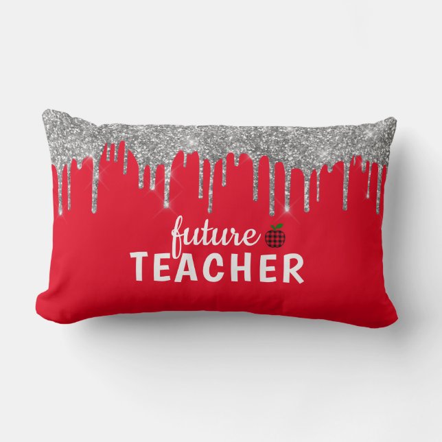 Personnalisé Glam enseignant Lumbar Coussin (Recto)