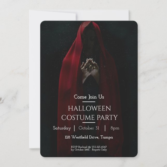 Personnalisé Halloween Invitation de la fête Femme (Devant)