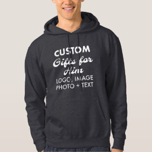 Personnalisé Homme's Dark Grey Sweat - shirt à cap