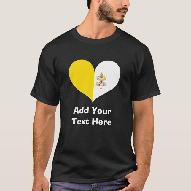 Personnalisé I Love Vatican City Drapeau T-shirt (Devant)