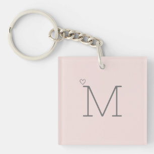 Personnalisé Initial Moderne Chic À Peine Rose