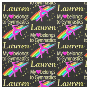PERSONNALISÉ J'AIME GYMNASTIQUE BEAU TISSU