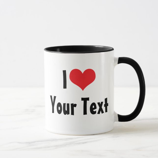 Personnalisé J'aime la Mug (Droite)