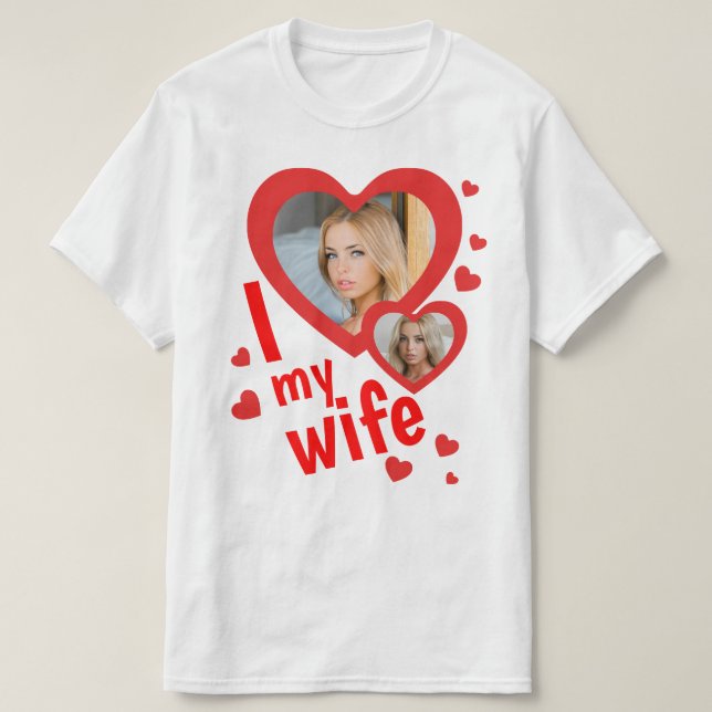 Personnalisé J'aime ma femme hommes t-shirts (Design devant)