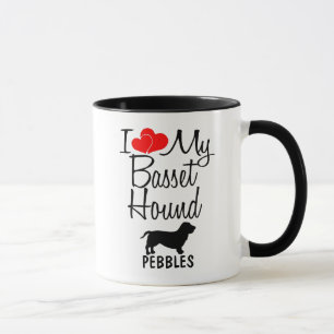 Personnalisé J'Aime Mon Basset Hound Mug