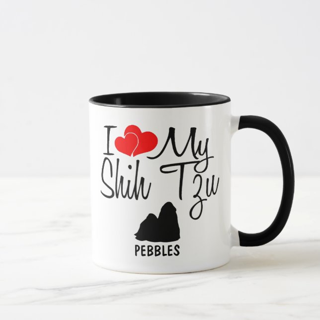Personnalisé J'Aime Mon Chih Tzu Mug (Droite)