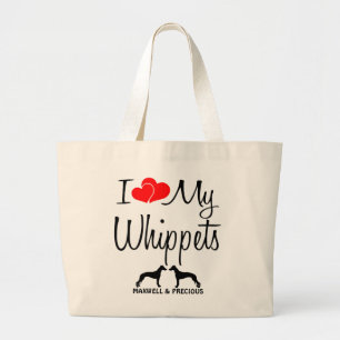 Personnalisé J'Aime Mon Sac À Deux Whippets
