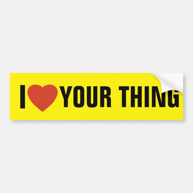 Personnalisé Je coeur, J'aime Bumper Sticker (Devant)