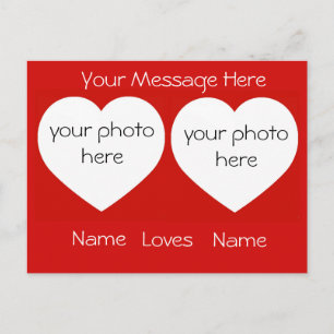 Personnalisé Je t'aime avec photos Carte postale