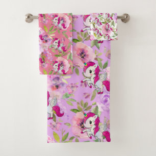 Personnalisé Joli rose violet Fleurs blanches Unic