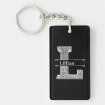 Personnalisé L Premier Monogramme D'Argent Votre N