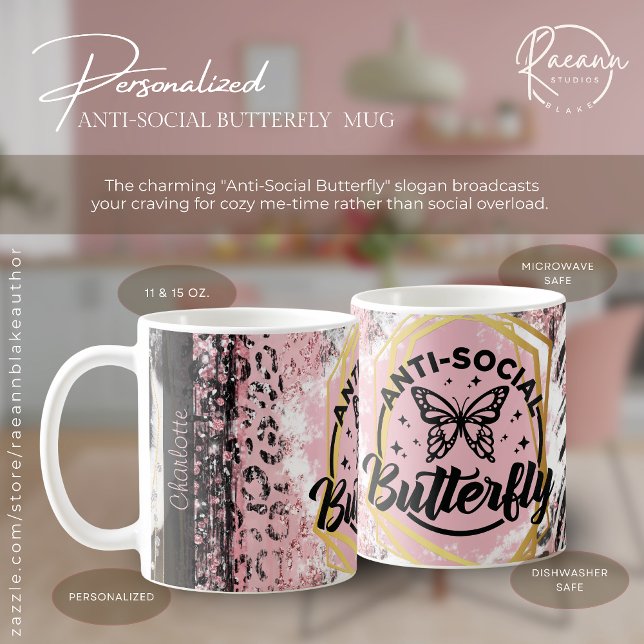 Personnalisé La Mug En Céramique Anti-Papillon Soc (Créateur téléchargé)