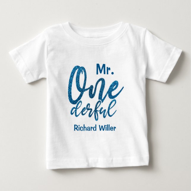 Personnalisé M. Onederful Baby Boy T-Shirt (Devant)
